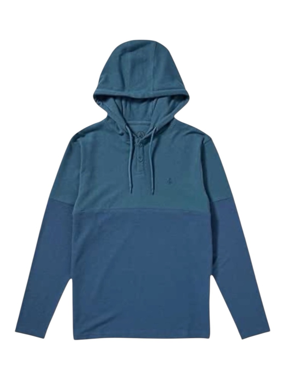 Volcom Hoodie Nunez Colorblock Thermal Blue Hues Long Sleeve Men’s Size Medium